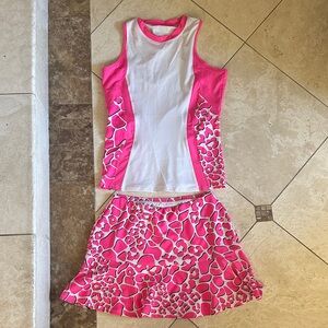 Tail Pink and White Athletic Tank Top and matching skort